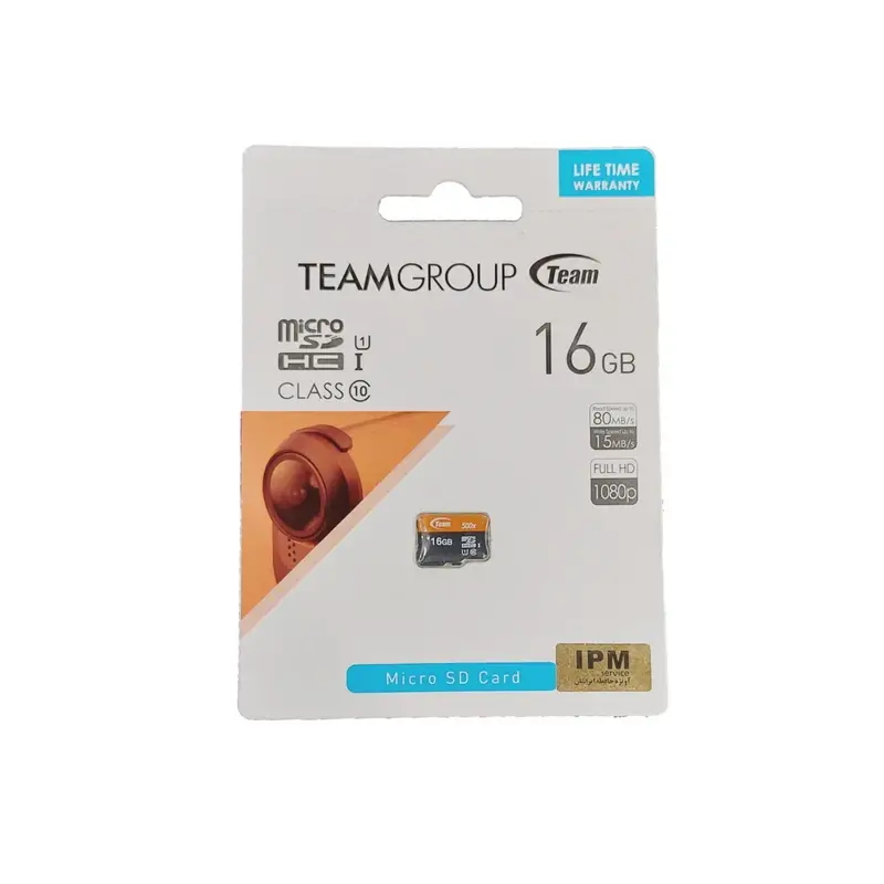 کارت حافظه MicroSDHC تیم گروپ مدل IPM کلاس 10 استاندارد UHS-I U1 سرعت 80MBps ظرفیت 16 گیگابایت
